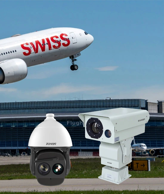 Aplicación de cámara CCTV para la seguridad del aeropuerto